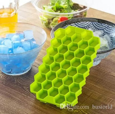 Regitx Ice Cube Tray with 37 Cavity Cube Green Silicone Ice Cube Tray(Pack of1)