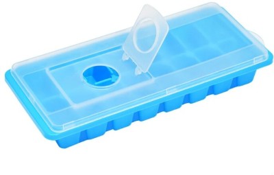 Mannat Ice Cube Tray With Removable Lid Easy Re-filling Flip Top for Whiskey,Beer,Juice Blue, Multicolor Plastic Ice Cube Tray(Pack of1)