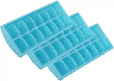 WHAAKART Blue Plastic Ice Cube Tray(Pack of3)
