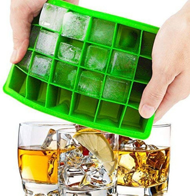 Redsky Silicone ice Cube Trays for Freezer,Stackable Reusable Small Flexible Mold Tray Green Silicone Ice Cube Tray(Pack of1)