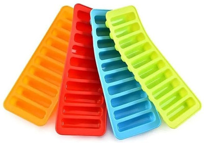 Redsky Silicone Ice Cube Trays for Drinks,Non-Slip Rubber Base, Set of 2 (multicolor 4) Multicolor Silicone Ice Cube Tray(Pack of1)