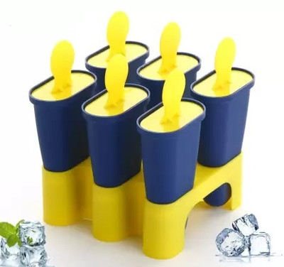 MY International Ice Cream Maker / Kulfi Mould / Popsicle Mould Blue, Yellow Plastic Ice Cube Tray(Pack of1) deal from flipkart
