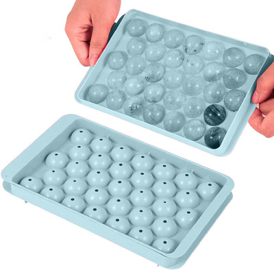 URSHIGAR Plastic Reusable Flexible Round Ice Cube Trays, 33 Cavity Mini Multicolor Silicone Ice Cube Tray(Pack of1)