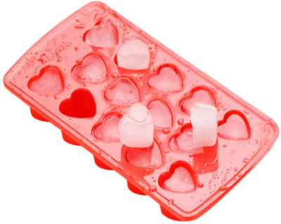 Oblivion Heart-shaped Ice Cube Tray – Flexible & Easy-release Mould | Multicolor Plastic Ice Cube Tray(Pack of2)