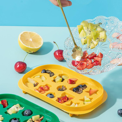 Newvent Multi-Purpose Reusable Ice Cube Tray with Cute Cartoon Design Multicolor Plastic Ice Ball Tray(Pack of1)