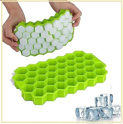 AYUSHIAPPAREL Flexible Silicone Honeycomb 37 Cavity Freezer Small Cubes Ice Cube Tray-01 Multicolor Silicone Ice Cube Tray(Pack of1)