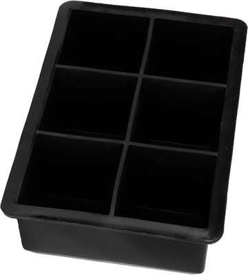 Dreamy Delights Silicon 6 Grid Ice cube Mold for cocktails, Coffee, infusing fruit or herbs_02 Black Silicone Ice Cube Tray(Pack of1)