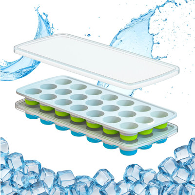 SWAPKART Multicolor Plastic, Silicone Ice Cube Tray(Pack of2)