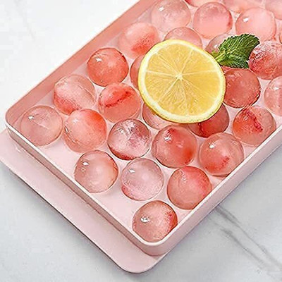 Kello Plastic Reusable Flexible Round Ice Cube Trays, 33 Cavity Mini Round Ice Trays Multicolor Plastic Ice Cube Tray(Pack of2)