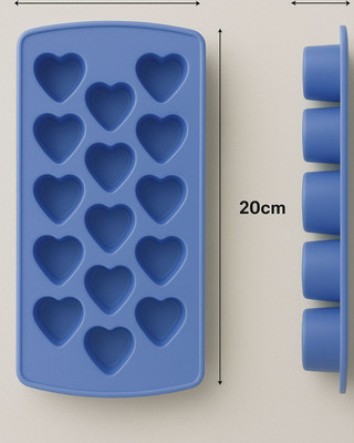 COZYBUYER Heart Ice tray Blue Plastic Ice Cube Tray(Pack of1)
