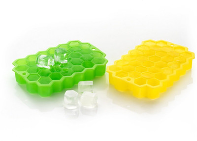 Prodealnet Silicon Ice cube tray for Ice and chocolate maker_67 Green, Yellow Silicone Ice Cube Tray(Pack of1)