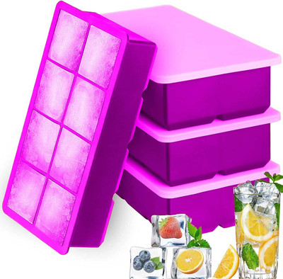 DHONI Purple Silicone Ice Cube Tray(Pack of4)