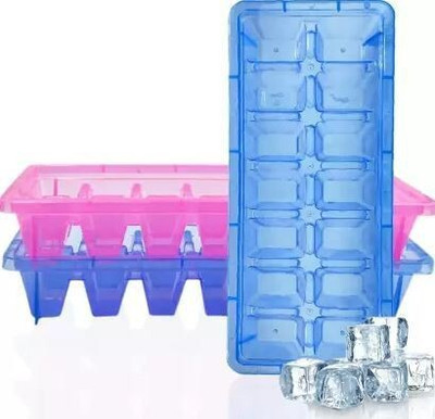 Prateek Kitchenware Multicolor Plastic Ice Cube Tray(Pack of3)