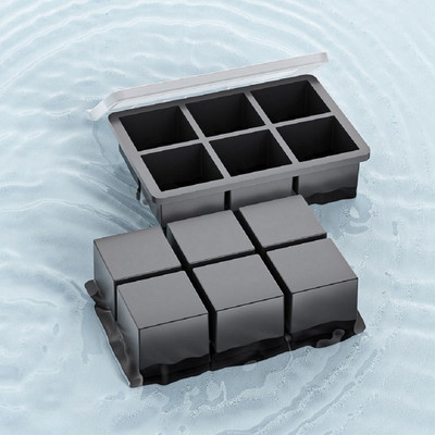 RBGIIT Premium Silicone Ice Cube Tray, 6-Cube, Easy Release & BPA-Free Multicolor Silicone Ice Cube Tray(Pack of2)