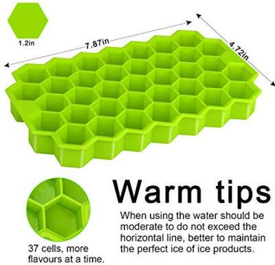 Prodealnet Silicon Ice cube tray for Ice and chocolate maker_66 Green Silicone Ice Cube Tray(Pack of1)