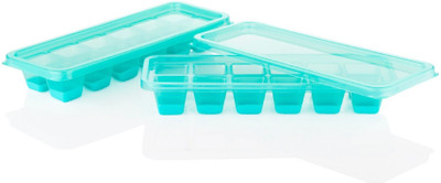 Analog Kitchenware Pop Up Ice Tray / Ice Cube With Flexible Silicon Bottom Set Of 2 Pic Blue Plastic, Silicone Ice Cube Tray(Pack of1)