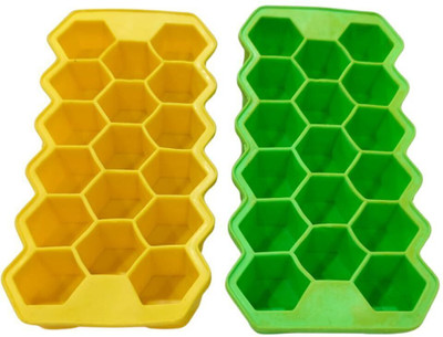 OneStopSupplies Durable & Reusable Multipurpose Silicone Big Icecube Tray Pack of 2 Multicolor Silicone Ice Cube Tray(Pack of2)