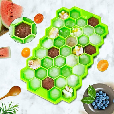 AnjaniputrA Ice Cube Tray for Freezer Moulds Small Cubes Whiskey Fridge Bar Soft Multicolor Silicone Ice Cube Tray(Pack of2)