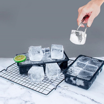 RBGIIT Flexible Silicone 6 Grid Ice Tray for Party Use, Drinks, Baby Food, Reusable Multicolor Silicone Ice Cube Tray(Pack of2)