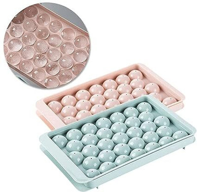 Vencon round Ice Cube Tray Multicolor Plastic Ice Ball Tray(Pack of2)