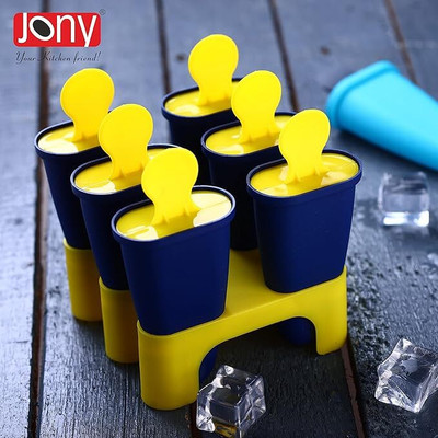 M Y Cream Maker / Kulfi / Popsicle Mould Yellow Plastic Ice Cube Tray(Pack of1)