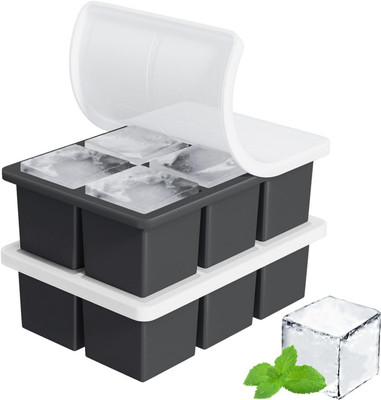 RBGIIT BPA-Free 6-Cube Silicone Ice Tray, Easy Release for Freezer & Baby Food Multicolor Silicone Ice Cube Tray(Pack of2)