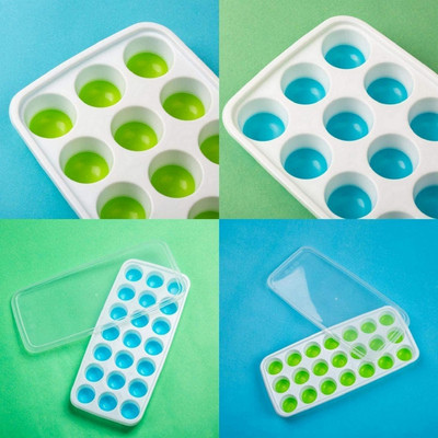 NARV Ice Ball Tray BPA-Free Silicone – 4 Pcs Ice Maker for Cocktail & Juice Multicolor Silicone Ice Cube Tray(Pack of4)