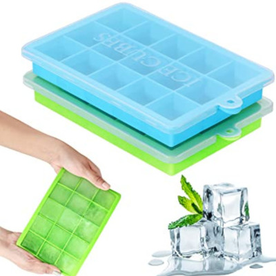 sbaprime Blue, Green Silicone Ice Cube Tray(Pack of2)