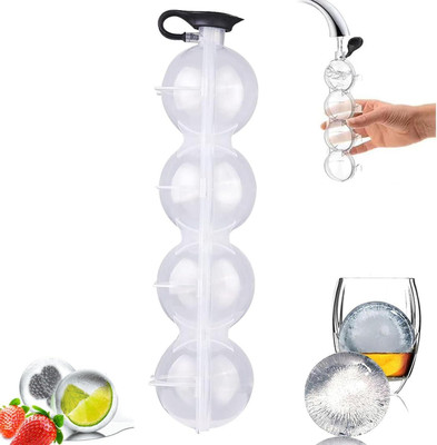 Jexix Ice Cube Ball Tray for Freezer-1pc Clear Plastic, Silicone Ice Ball Tray(Pack of1)