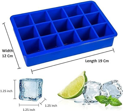MoldBerry 15 Small Square Ice cube tray Multicolor Silicone Ice Cube Tray(Pack of1)