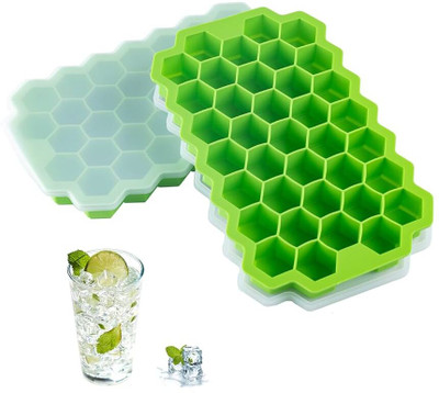 RASHARSH silicone honeycomb ice cube tray Multicolor Silicone Ice Cube Tray(Pack of3)