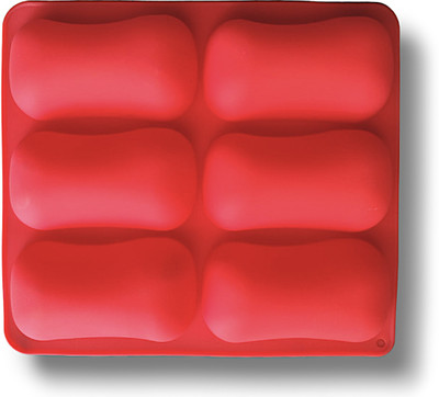 Grih Soukhya 6 Cavity/Slots Silicone Mould For Making Traditional Shaped Soap, Candles, Cake Red Silicone Ice Cube Tray(Pack of1)