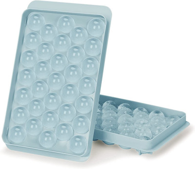 GRACIOUS MART 33pcs Making Round Shape Plastic Ice Cube Tray Flexible and BPA-Free for Freezer Blue Plastic Ice Ball Tray(Pack of1)
