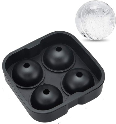 Hoaxer BPA Free New Ice Balls Round Tray Black Silicone Ice Ball Tray(Pack of1)