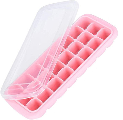 PLENARO Ice Cube Tray,Silicone and Flexible 24 Ice Cube Mould for Chilled Drinks Pink Silicone Ice Cube Tray(Pack of1)