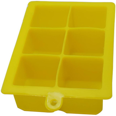 KARP 6 Cavity 4.5Cm Cube Flexible Silicone Ice Cube Tray Yellow Silicone Ice Cube Tray(Pack of1)