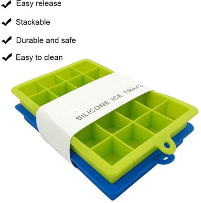 SATSUN ENTERPRISE Ice Cube Molds Stackable Flexible, BPA Free 1 Pcs MultiColor Multicolor Plastic Ice Cube Tray(Pack of1)