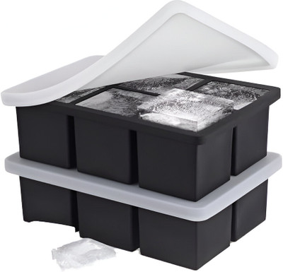 HM EVOTEK Silicone 6-Cube Ice Tray, BPA-Free, Non-Toxic, Flexible for Easy Ice Removal Multicolor Silicone Ice Cube Tray(Pack of2)