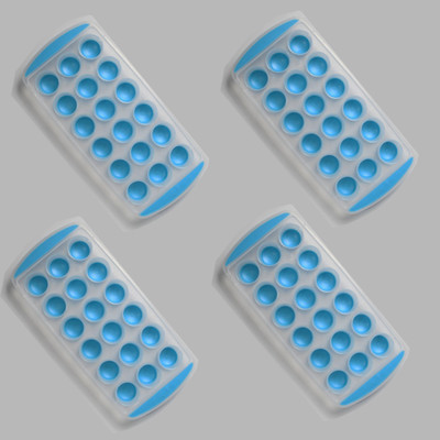 Gift Corner Smart Push Pop Out Mini Ice Cube Trays with Flexible Silicone Bottom 4 pcs Multicolor Silicone Ice Cube Tray(Pack of4)