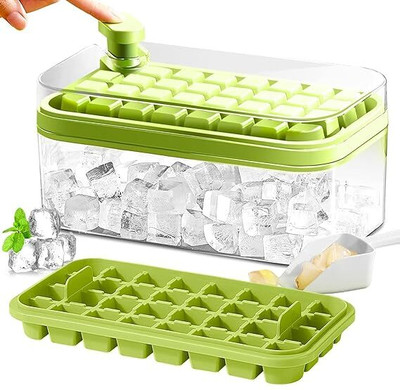 ZENOVISTA ice cube tray Green Plastic Ice Cube Tray(Pack of1)