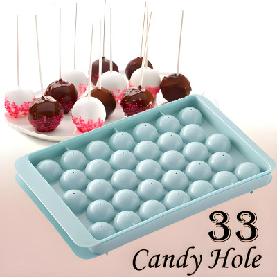 DeoDap Plastic Round BPA Free Reusable Ice Cube Ice Ball Mold/ Reusable Lollipop Candy Maker (Random Color) Blue Plastic Ice Ball Tray(Pack of1)