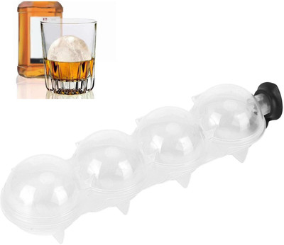 Jexix Round Ice Cube Tray Ice Ball Maker Mold For Freezer-1pc Clear Plastic, Silicone Ice Ball Tray(Pack of1)