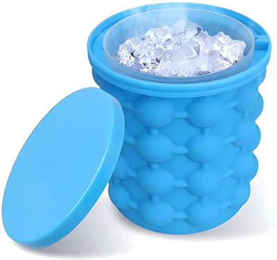Zelwie Ice Cube Maker | Portable Automatic Machine for Home, Office, and Parties Multicolor Plastic Ice Cube Tray(Pack of1)