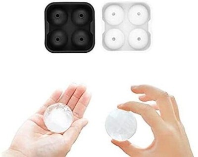 Hoaxer Durable Ice Cube Tray-Create Ice Cube Black Silicone Ice Ball Tray(Pack of2)