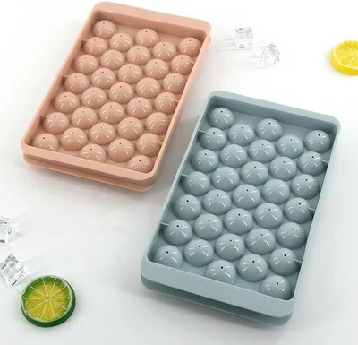 FGG Plastic Reusable Ice Cube Trays, 33 Cavity Ice Tray Blue, Pink Plastic Ice Cube Tray(Pack of1)