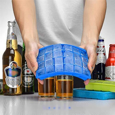 Bronto Silicone Ice Cube Tray for Freezer, 24 Cavities Ice Cube Tray Blue Silicone Ice Cube Tray(Pack of1)