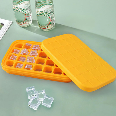 KUBER INDUSTRIES Ice Cube Tray | Orange | ZX23101-A Orange Silicone Ice Cube Tray(Pack of1)