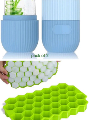 Kayashilp Creation Ice roller combo Green, Blue Silicone Ice Cube Tray(Pack of2)
