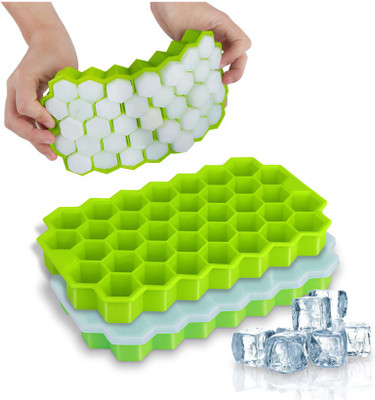 King And Quin 52 Green Silicone Ice Cube Tray(Pack of3)