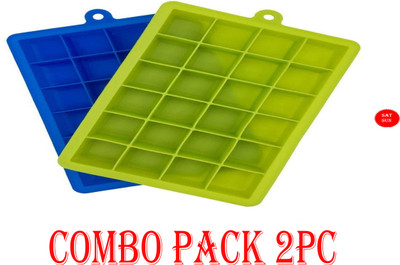 SATSUN ENTERPRISE Simxen Blue, Green Silicone Ice Cube Tray Green, Blue Silicone Ice Cube Tray(Pack of2)